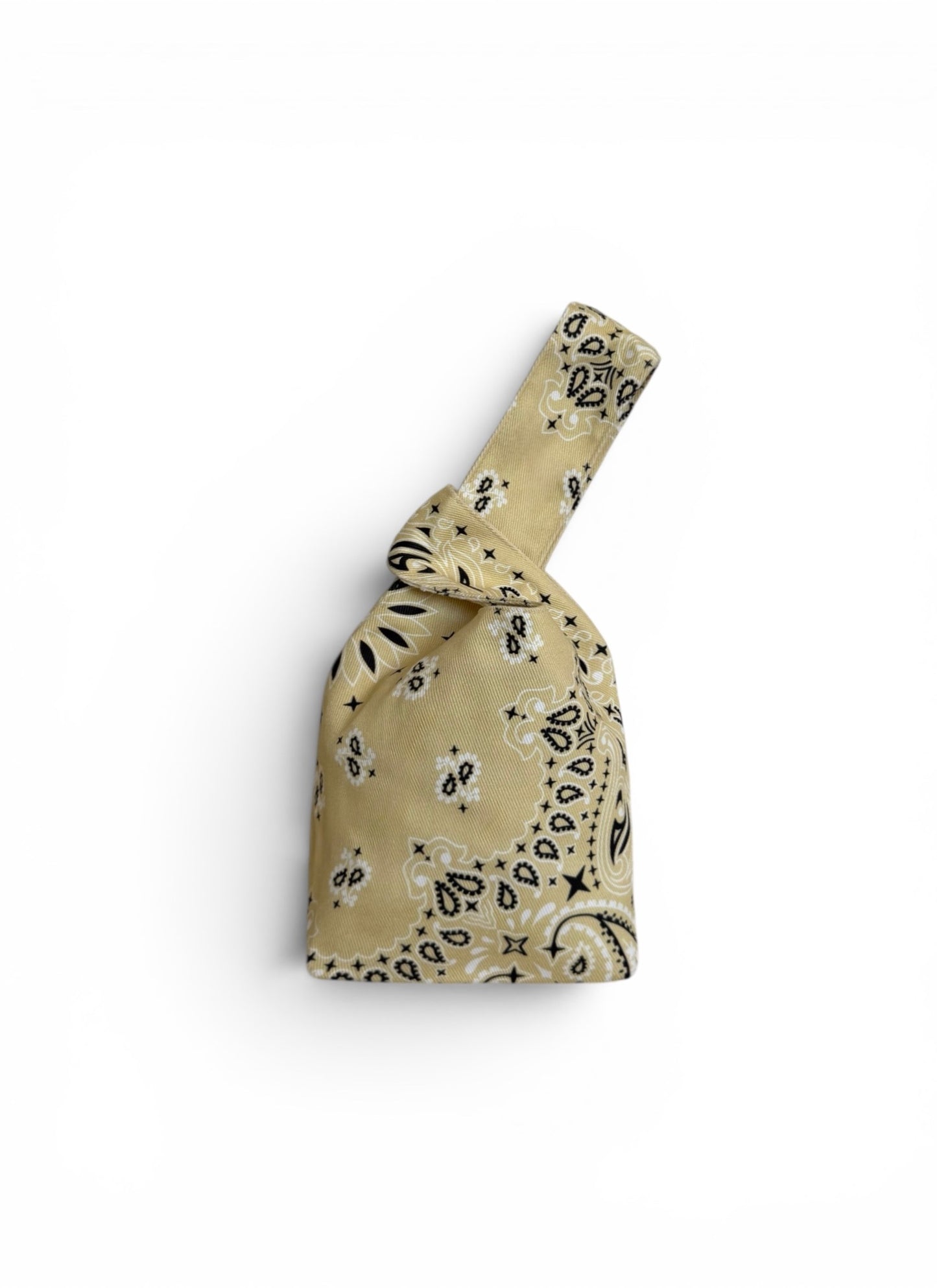 Tan Denim Paisley Knot Bag