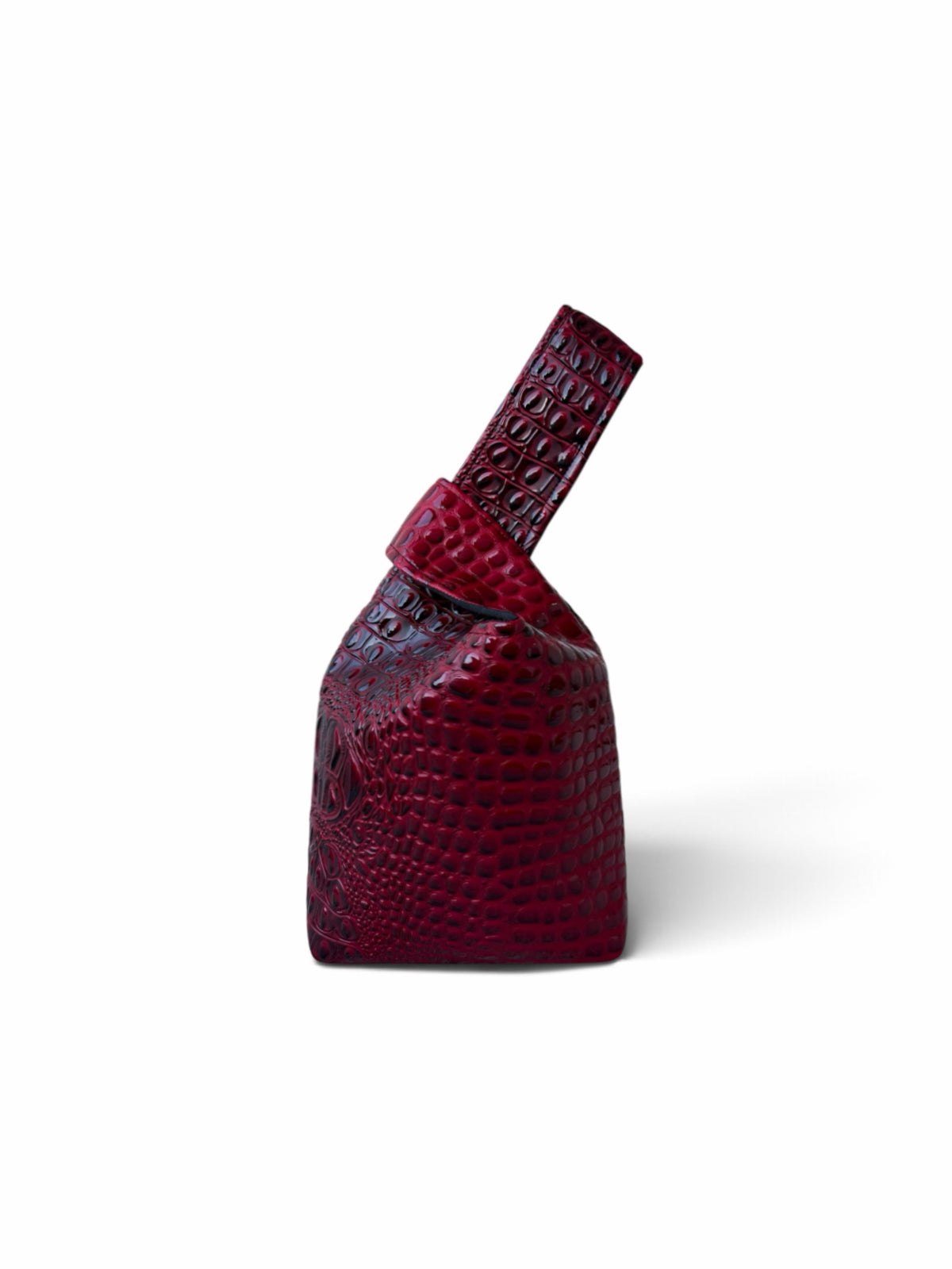 Scarlet Wine Crocodile Knot Bag