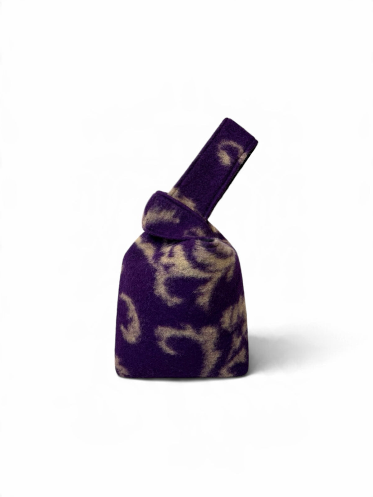 Purple Damask Wool Knot Bag