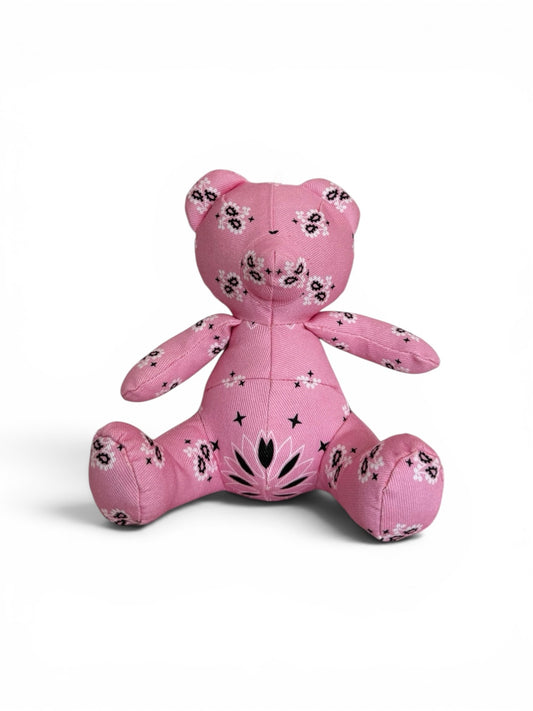 Pink Denim Paisley Teddy Bear