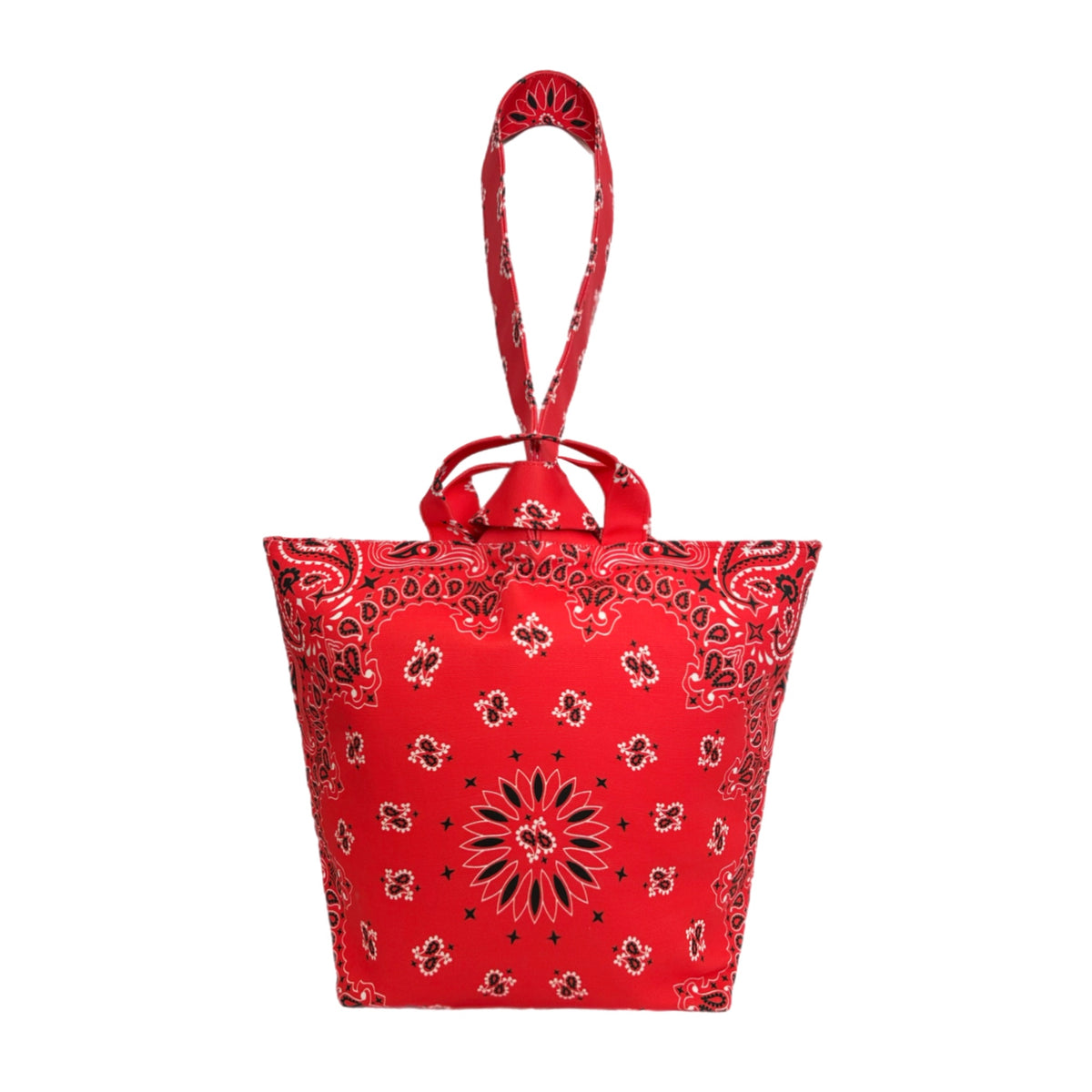 Scarlet Red Paisley Tote Knot Bag