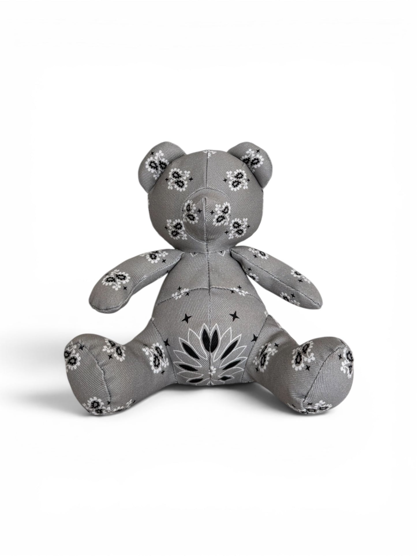 Gray Denim Paisley Teddy Bear