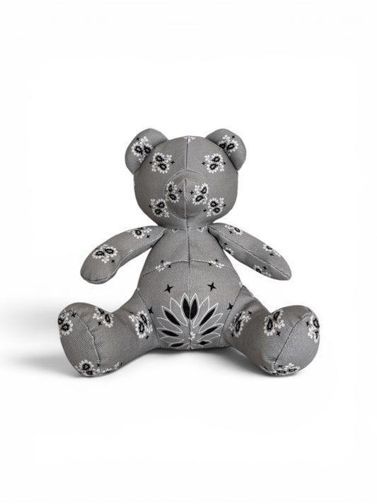Gray Denim Paisley Teddy Bear