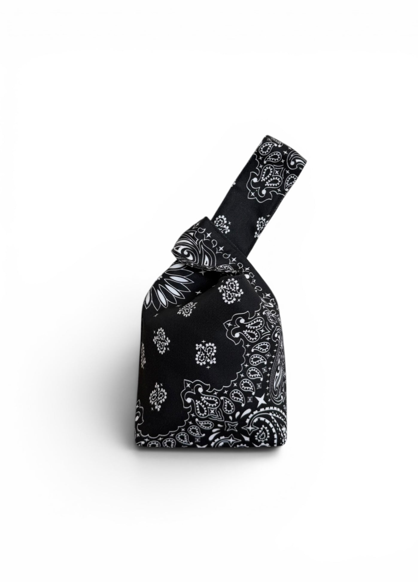 Black Denim Paisley Knot Bag