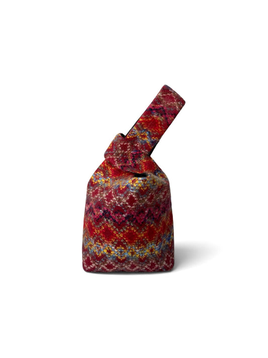 Multicolor Zig Zag Wool Knot Bag