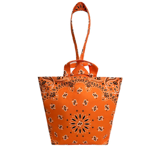 Citrus Orange Paisley Tote Knot Bag