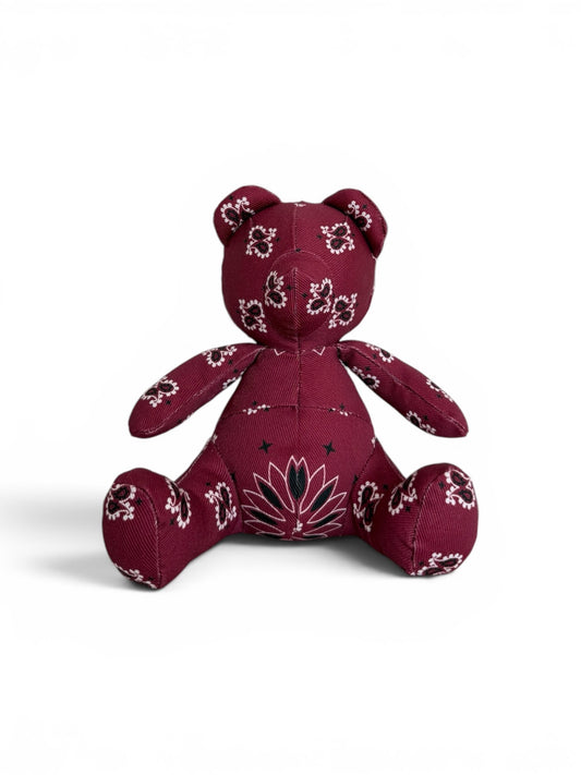 Wine Denim Paisley Teddy Bear