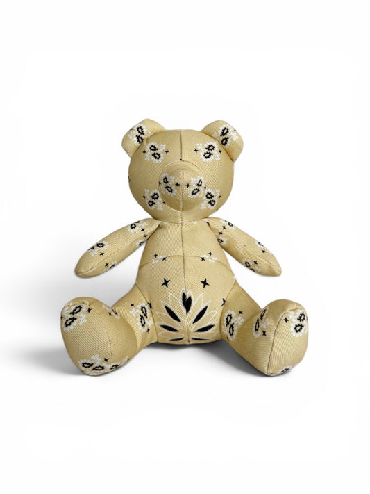 Tan Denim Paisley Teddy Bear