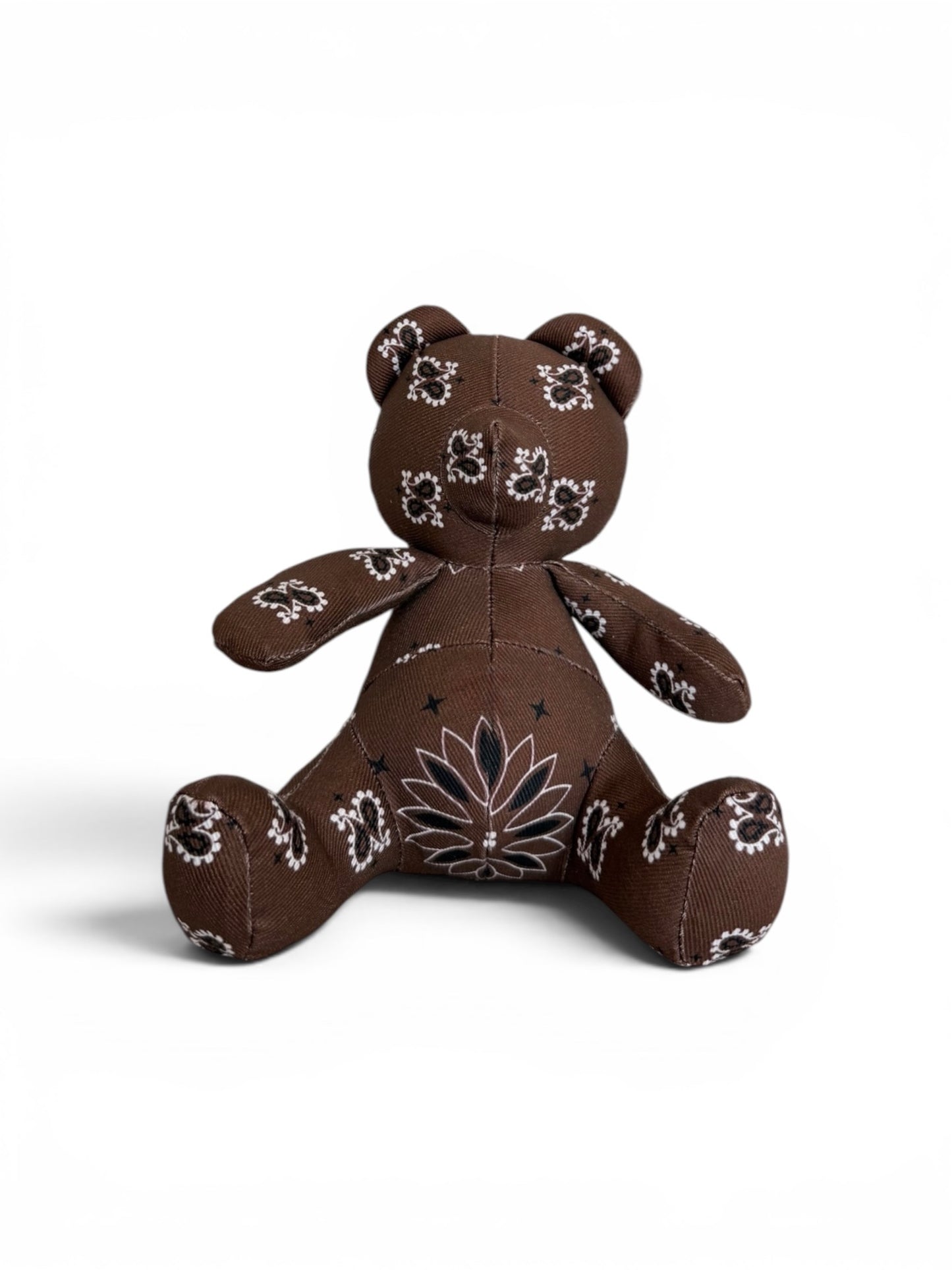 Brown Denim Paisley Teddy Bear