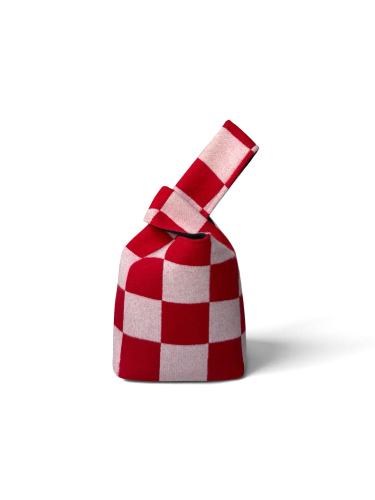 Checkered Wool Flannel Knot Bag