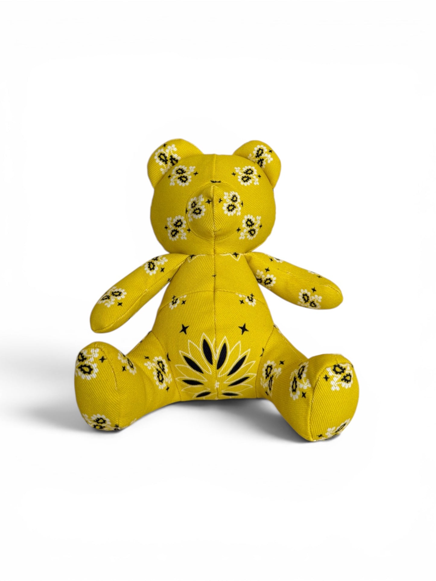 Yellow Denim Paisley Teddy Bear