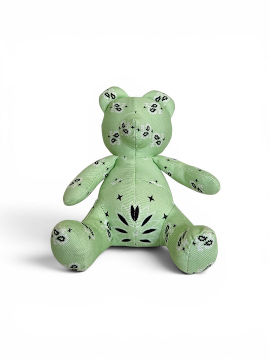 Mint Denim Paisley Teddy Bear