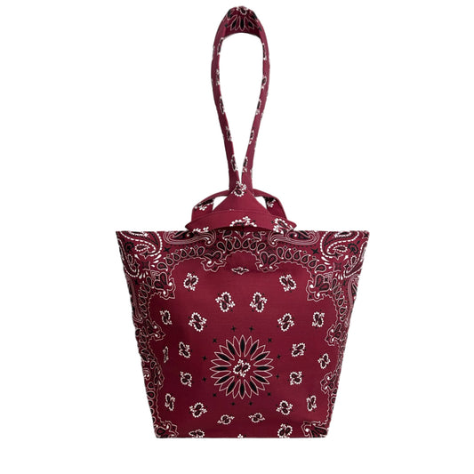 Wine Red Paisley Tote Knot Bag